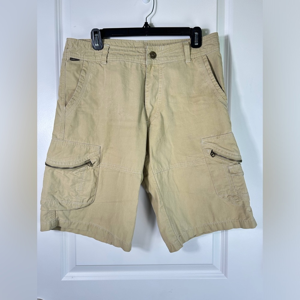 Kuhl Ambush Cargo Shorts Mens Size 32 Khaki Zipper Pocket Outdoor Hiking